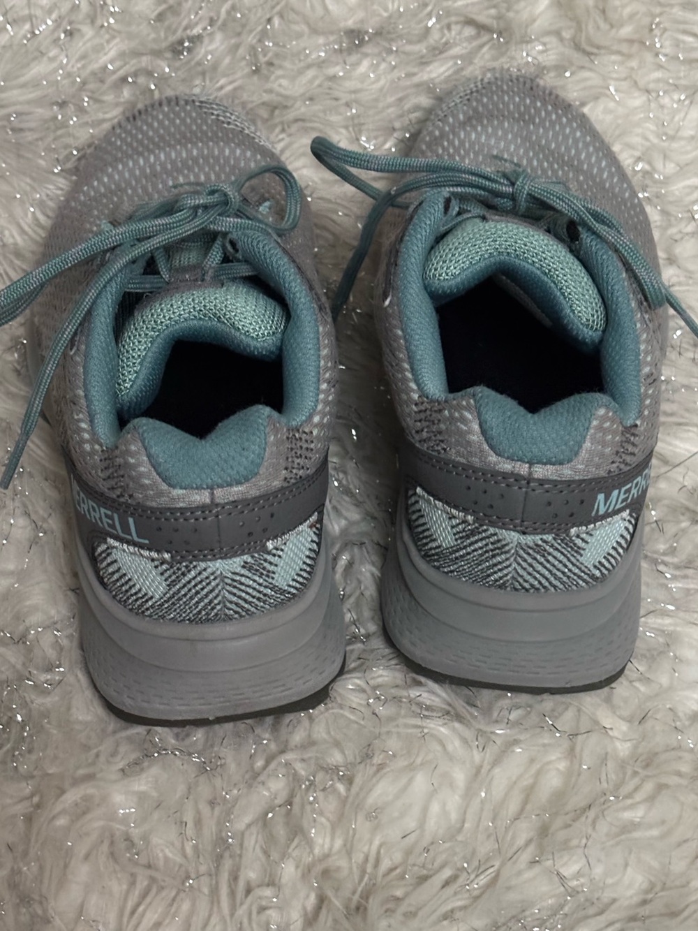 Merrell Fly Strike Women's Light Gray and Teal Paloma Athletic Shoes Size 8US - Picture 6 of 13